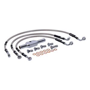 MCS by Goodridge brake line front, stainless clear coated