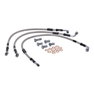 MCS by Goodridge brake line front, stainless clear coated