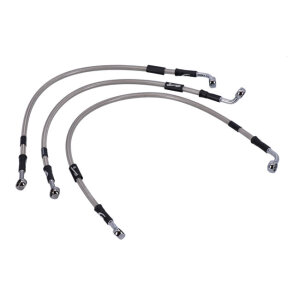 MCS by Goodridge brake line front, stainless clear coated