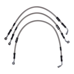 MCS by Goodridge brake line front, stainless clear coated