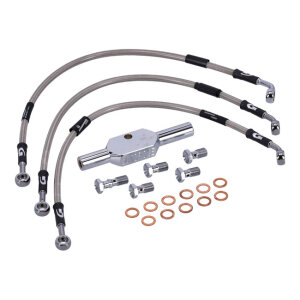 MCS by Goodridge brake line front, stainless clear coated