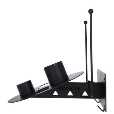 Gray Steel X7 Helmet Gear Wall Mount matt black