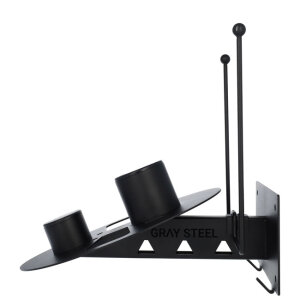 Gray Steel X7 Helmet Gear Wall Mount matt black