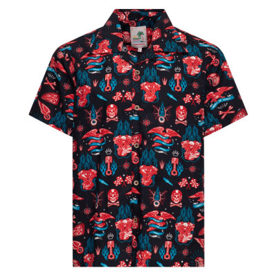 King Kerosin Kustom Kulture Hawaii shirt black Size M