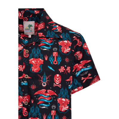 King Kerosin Kustom Kulture Hawaii shirt black Size M