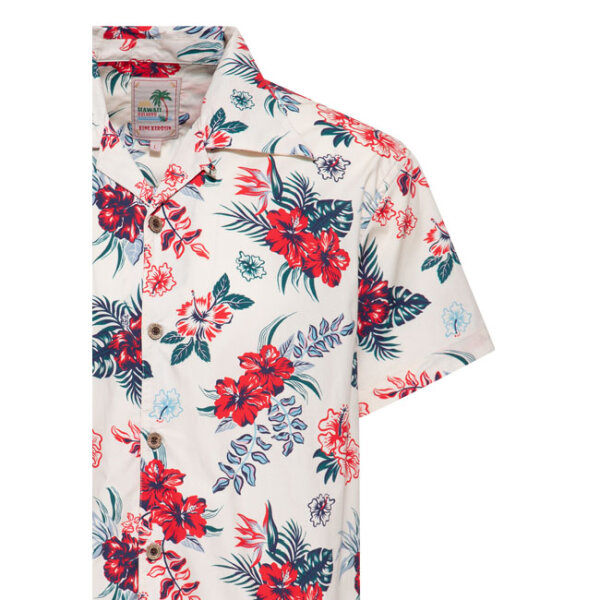 King Kerosin Hibiscus Hawaii shirt off white Size M