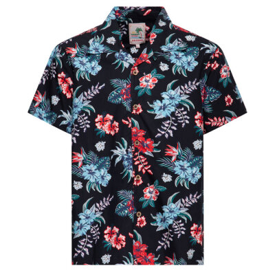 King Kerosin Hibiscus Hawaii shirt black Size M