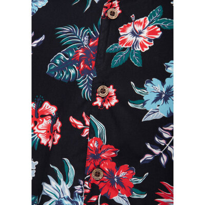 King Kerosin Hibiscus Hawaii shirt black Size M