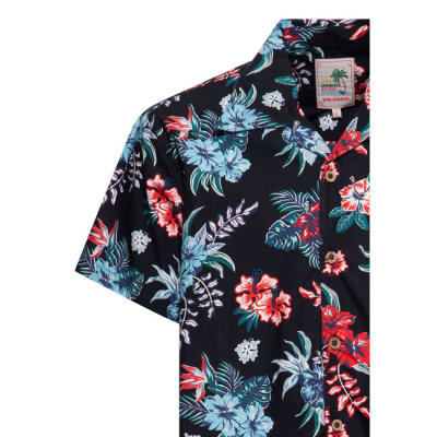 King Kerosin Hibiscus Hawaii shirt black Size M