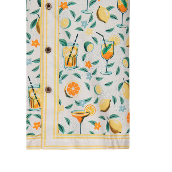 King Kerosin Hawaii Citrus Cocktail shirt creme Size M
