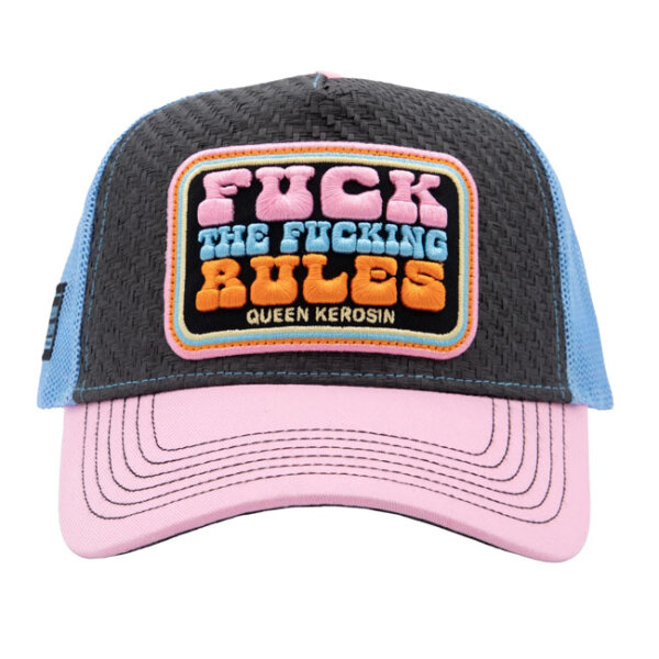 Queen Kerosin Fuck Rules trucker cap rose One size fits most