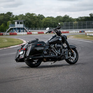 Track Series, 2-2 slip-on mufflers. Black. Big Shot