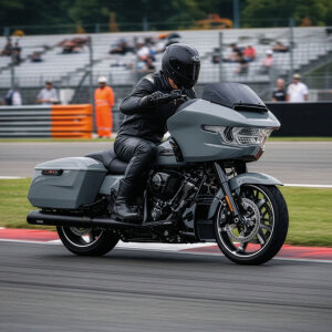 Track Series, 2-2 slip-on mufflers. Black. Slash Cut