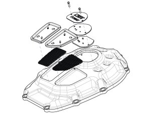 Mesh Cam Cover RWT Power Rocker Box Cover, frame raw, mesh black Black Powder Coated