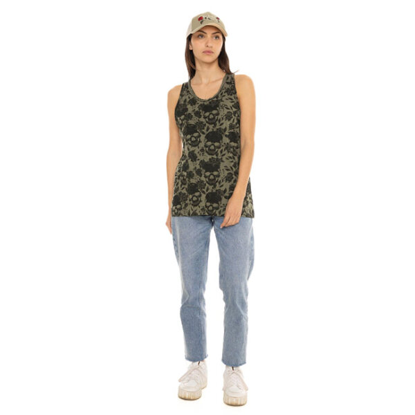 Von Dutch AOP Skull female top khaki Size S
