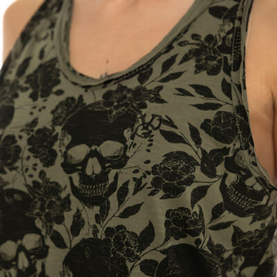 Von Dutch AOP Skull female top khaki Size M