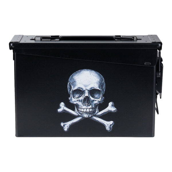 Army Surplus Ammo Skull and Bones box black