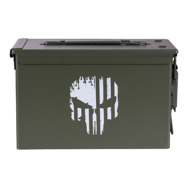 Army Surplus Ammo Punish Skull box black