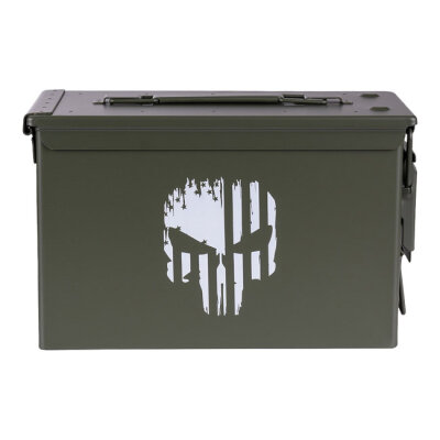 Army Surplus Ammo Punish Skull box black