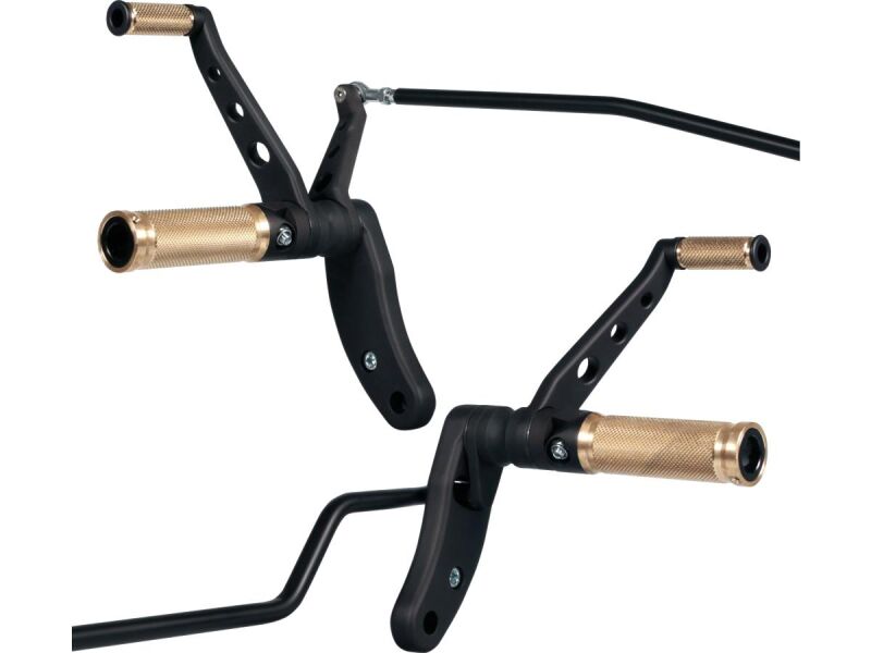 Forward Control Kit for Dyna Base Brass, Standard Forward Black