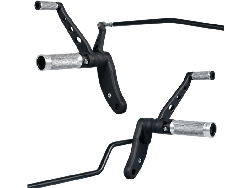 Forward Control Kit for Dyna Base Alu, Short Forward (-32 mm) Black