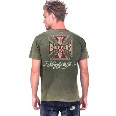 WCC Motorcycle Co. Vintage t-shirt green wash Size S
