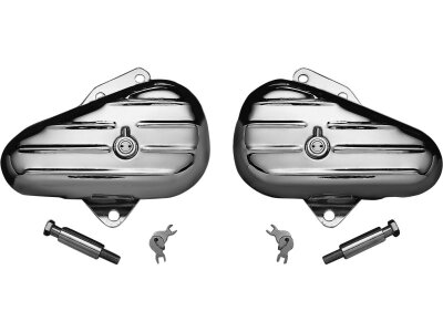 Left Side Teardrop Tool Box for Softail With tumbler lock Chrome Left