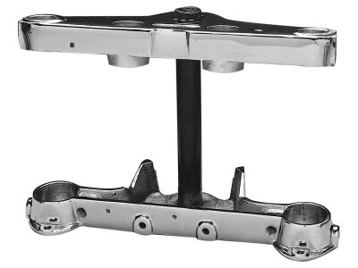 Triple Tree for Early FL Big Twin 4-Speed Models Lower, Without padlock tab, with stem Chrome