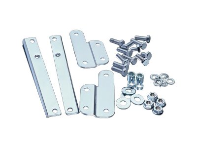 Heavy Duty Windshield Mount Kit Covered forks Chrome