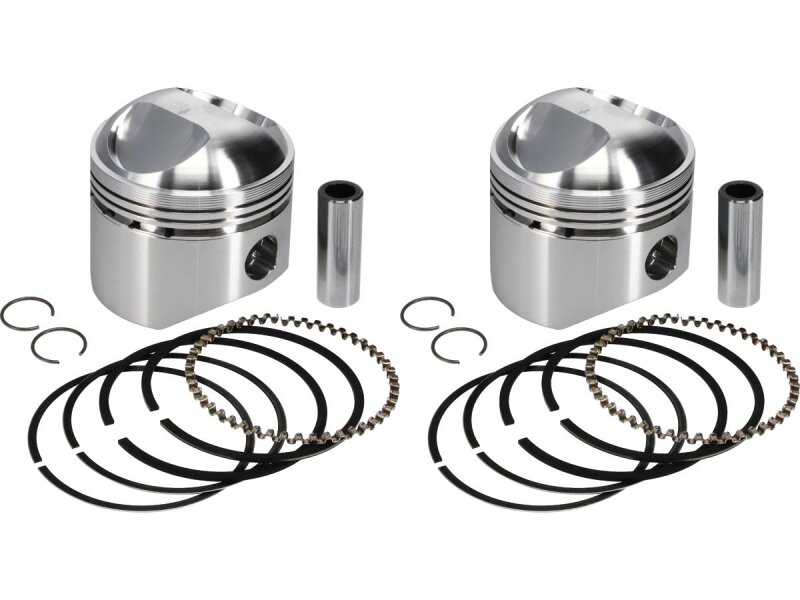Forged Piston Kit for Shovelhead Engines Stroke 3,968" Bore 3,517" (89,3318 mm ), Large Dome +52,0cc 9:1 +.080 mm 1200 ccm (74 cui)
