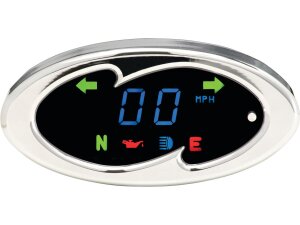 Wave Bar Mount Speedometer Scale: 255 mph; 255 km/h;...