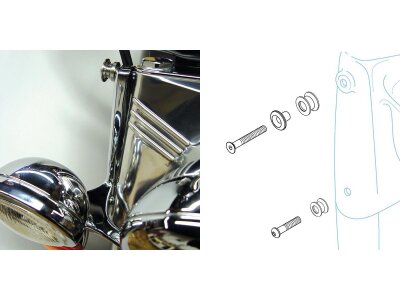 Hardware Kit for FLST with Lightbar Windshield Mount Kit Chrome
