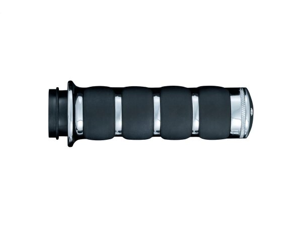 Premium ISO Grips With throttle assist lever Chrome 1" Throttle By Wire