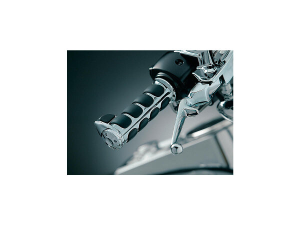 Premium ISO Grips With throttle assist lever Chrome 1" Throttle By Wire