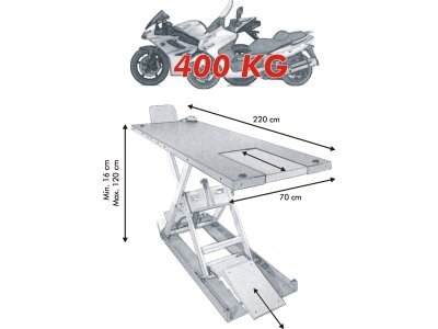 EH 400 Motorcycle Lift Red