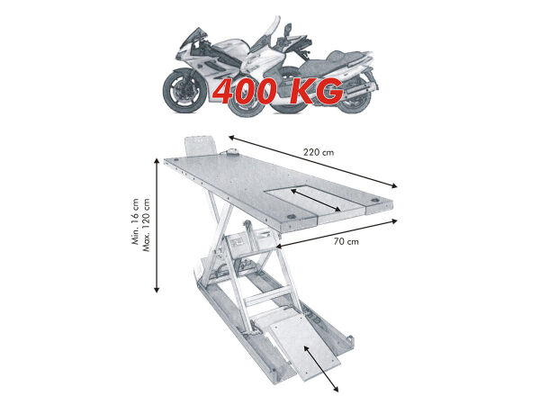 EH 400 Motorcycle Lift Blue