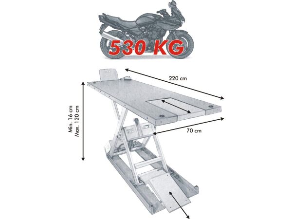 EH 530 Motorcycle Lift Red