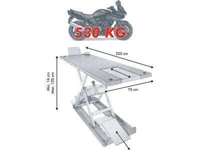 EH 530 Motorcycle Lift Red