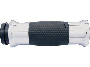 Air Gel Grips Black Rubber Chrome 1" Throttle By Wire