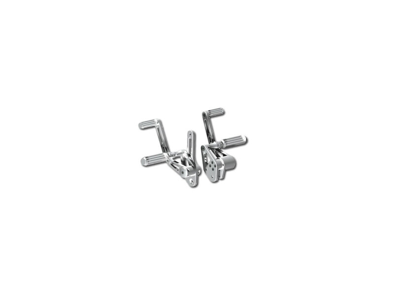 Forward Control Kit Stock lenght, with O-Ring Pegs Polished