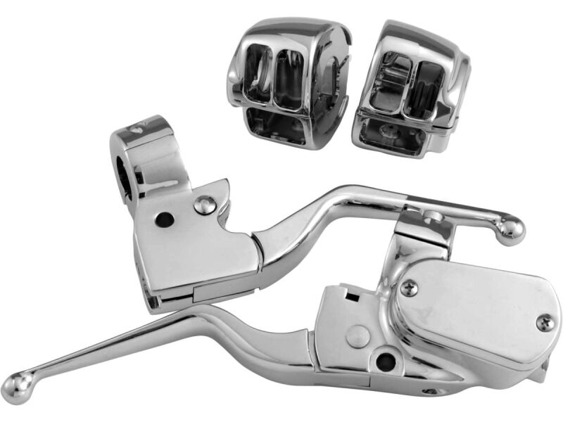 Sportster 07-13 Handlebar Control Kit Chrome 9/16" Cable Clutch Dual Disc