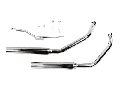 Tapered Dual Slash Cut Exhaust System for FX Shovelhead Models Chrome 1,75"