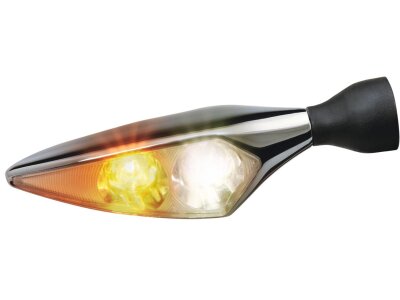 Micro Rhombus PL LED Turn Signal/Position Light Front Right Chrome Clear LED