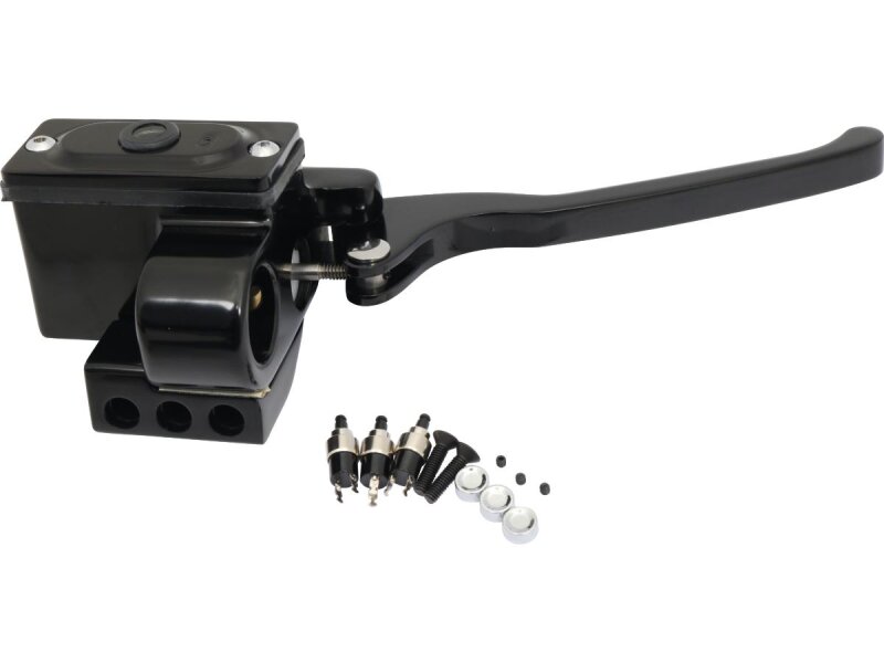 Custom Brake Master Cylinder Assembly With switch kit Black Anodized 5/8" 1" Single Disc