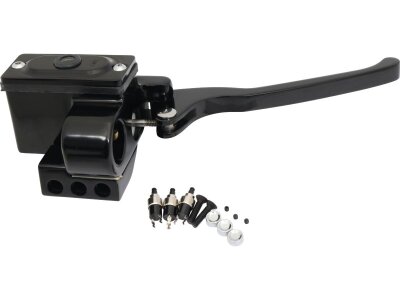 Custom Brake Master Cylinder Assembly With switch kit Black Anodized 5/8" 1" Single Disc