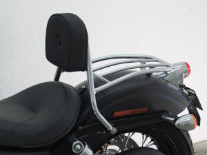 Driver Sissy Bar with Pad and Rack Chrome