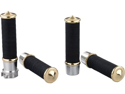 Fabric Tape Grips For Internal Throttle Aluminium Polished Brass Polished 1"