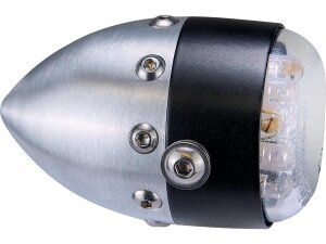 Retro LED Taillight Black Satin Aluminium Satin Clear LED