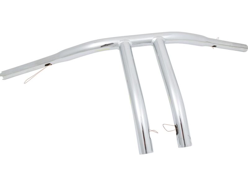 12 T-Bar Handlebar Non-Dimpled 4-Hole Chrome 1 1/4" Throttle By Wire Throttle Cables