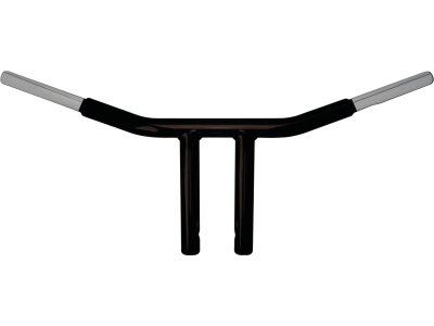 8 Chubby Chopper T-Bar Handlebar Non-Dimpled 3-Hole Black 1 1/4" Throttle By Wire Throttle Cables